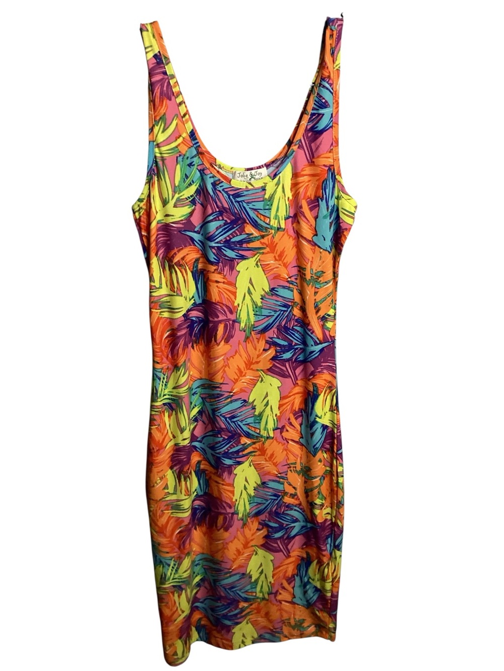 Tropical Print Mini Dress - Vibrant Multicolor
